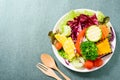 Mixed vegetables salad on white dish ready for eating Royalty Free Stock Photo