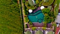 Top view of a model men in light green shorts is enjoying relax in pool. Royalty Free Stock Photo