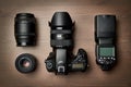 Digital slr camera gear Royalty Free Stock Photo