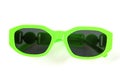 Modern green sunglasses isolate on a white background.Traveler and summer accessories