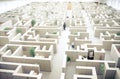 Top view of a modern office environment structured as a maze, reflecting the intricate nature of workplace dynamics Royalty Free Stock Photo