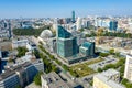 Top view of modern skyscrapers and office buildings in center of modern city of Yekaterinburg. Russia Royalty Free Stock Photo