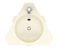 Top view of modern standing beige bathroom sink isolated Royalty Free Stock Photo