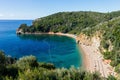 Top view of the Mogren beach, Budva, Montenegro