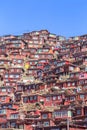 Top view monastery at Larung gar Buddhist Academy, Sichuan, China