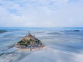 Top view of the Mont Saint Michel Bay, Normandy France Royalty Free Stock Photo