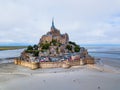 Top view of the Mont Saint Michel Bay, Normandy France Royalty Free Stock Photo