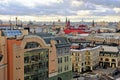 Top view of Moscow city centre rooftops, Russia Royalty Free Stock Photo