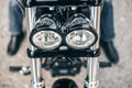 Top view of a motorcycle headlight Royalty Free Stock Photo