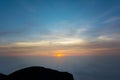 The top view of mountains at morning