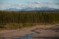 Top view of the mountains and the taiga.