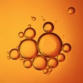 Top view movement of oil bubbles in the liquid