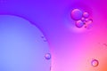 Top view movement of oil bubbles in the liquid Royalty Free Stock Photo