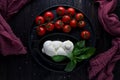 Top view of mozzarella di bufala cheese Royalty Free Stock Photo