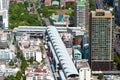 Top view MRT station Bangkok, Thailand.