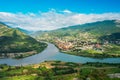 Top View Of Mtskheta Georgia At Confluence Of Rivers Mtkvari Aragvi