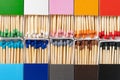 Top view multicolor matchboxes Royalty Free Stock Photo