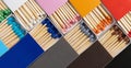 top view multicolor matchboxes Royalty Free Stock Photo