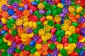 Top view of multicolored plastic bottle caps Royalty Free Stock Photo