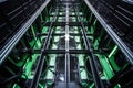 top view of multiple database servers stacked in a rack at data center Royalty Free Stock Photo