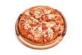 Top view of Napoliano PIZZA on white background.