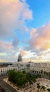 Top view of National Capitol Building and the central park on sunset in the old Havana. Cuba Royalty Free Stock Photo