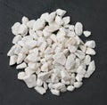 Top view of natural crushed marble chips