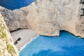 Top view on Navagio Shipwreck. Royalty Free Stock Photo