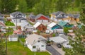 Top view of a neighborhood in Princeton British Columbia, Canada. Typical countryside in Canada