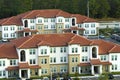 Top view of new apartment condos in Florida suburban area. Family housing in quiet neighborhood. Real estate development Royalty Free Stock Photo