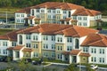 Top view of new apartment condos in Florida suburban area. Family housing in quiet neighborhood. Real estate development Royalty Free Stock Photo