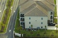 Top view of new apartment condos in Florida suburban area. Family housing in quiet neighborhood. Real estate development Royalty Free Stock Photo