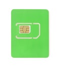 Top view of new green sim card Royalty Free Stock Photo