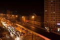 Top view on night city street in Shenyang, China Royalty Free Stock Photo