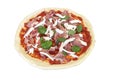 Top view of non -cooked pizza Italian dish.