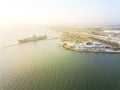 Top view North Beach waterfront in Corpus Christi, Texas, USA