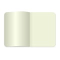 Top view notepad template. realistic blank magazine or book spread on white background.