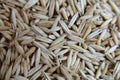 Oats grains close up, natural texture background, top view Royalty Free Stock Photo