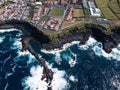 Top view of the ocean surf on the reefs coast Ã¢â¬â San Miguel island, Azores