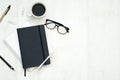 View of an office desk with copy space Royalty Free Stock Photo