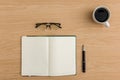 Top view office table desk. Flat lay Workspace Royalty Free Stock Photo