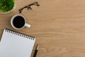 Top view office table desk. Flat lay Workspace Royalty Free Stock Photo