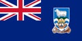 Top view of official flag Falkland Islands. travel and patriot concept. no flagpole. Plane design, layout. Flag background