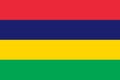 Top view of official flag Mauritius. travel and patriot concept. no flagpole. Plane design, layout. Flag background