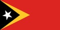 Top view of official flag Timor Leste. travel and patriot concept. no flagpole. Plane design, layout. Flag background