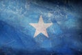 Top view of official retro flag Somalia with grunge texture. travel and patriot concept. no flagpole. Plane design, layout. Flag