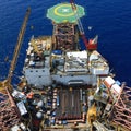 Top View of Offshore Drilling Rig Royalty Free Stock Photo