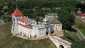 Top view of the old castle in Grodno, Belarus.Reconstruction of the old castle in the city of Grodno is underway.