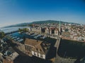 Top view of the old city of Zurich. Royalty Free Stock Photo