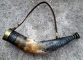 Top view of an old hunting horn Royalty Free Stock Photo